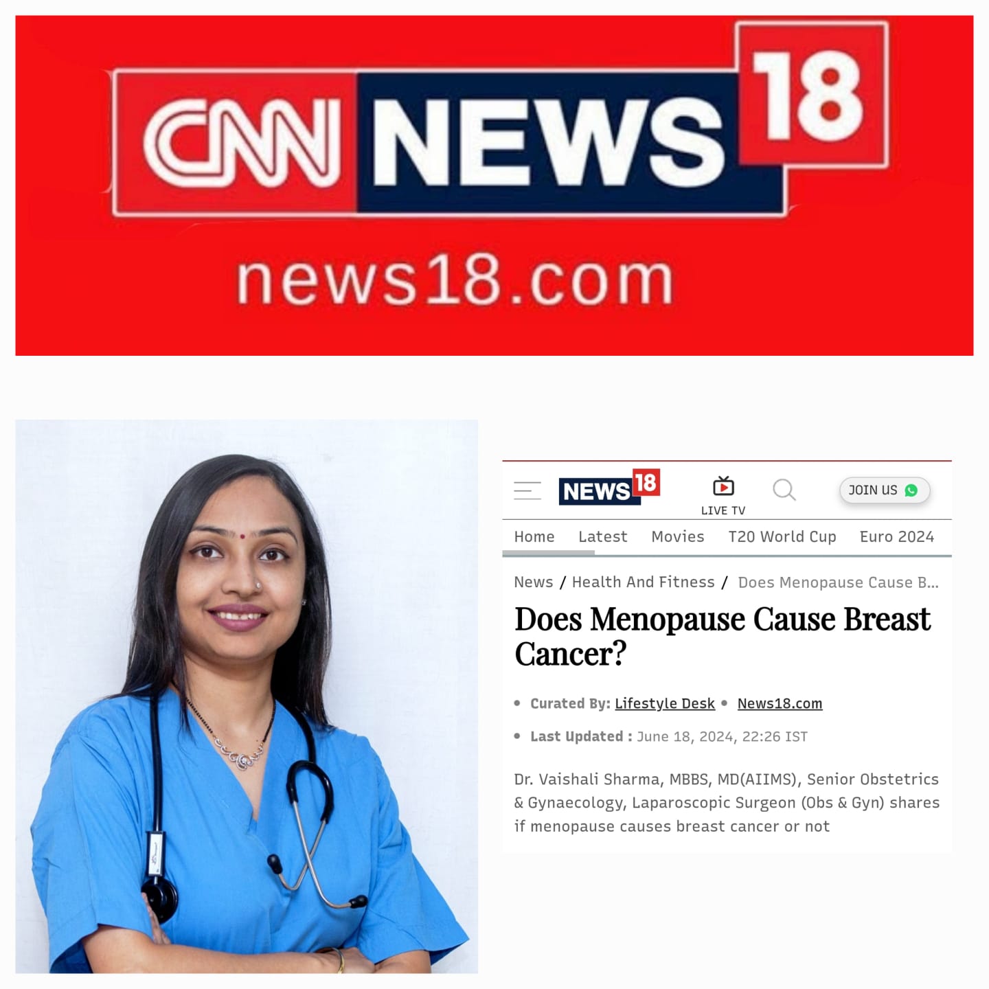 CNN News18 With Dr Vaishali Sharma MD (AIIMS)