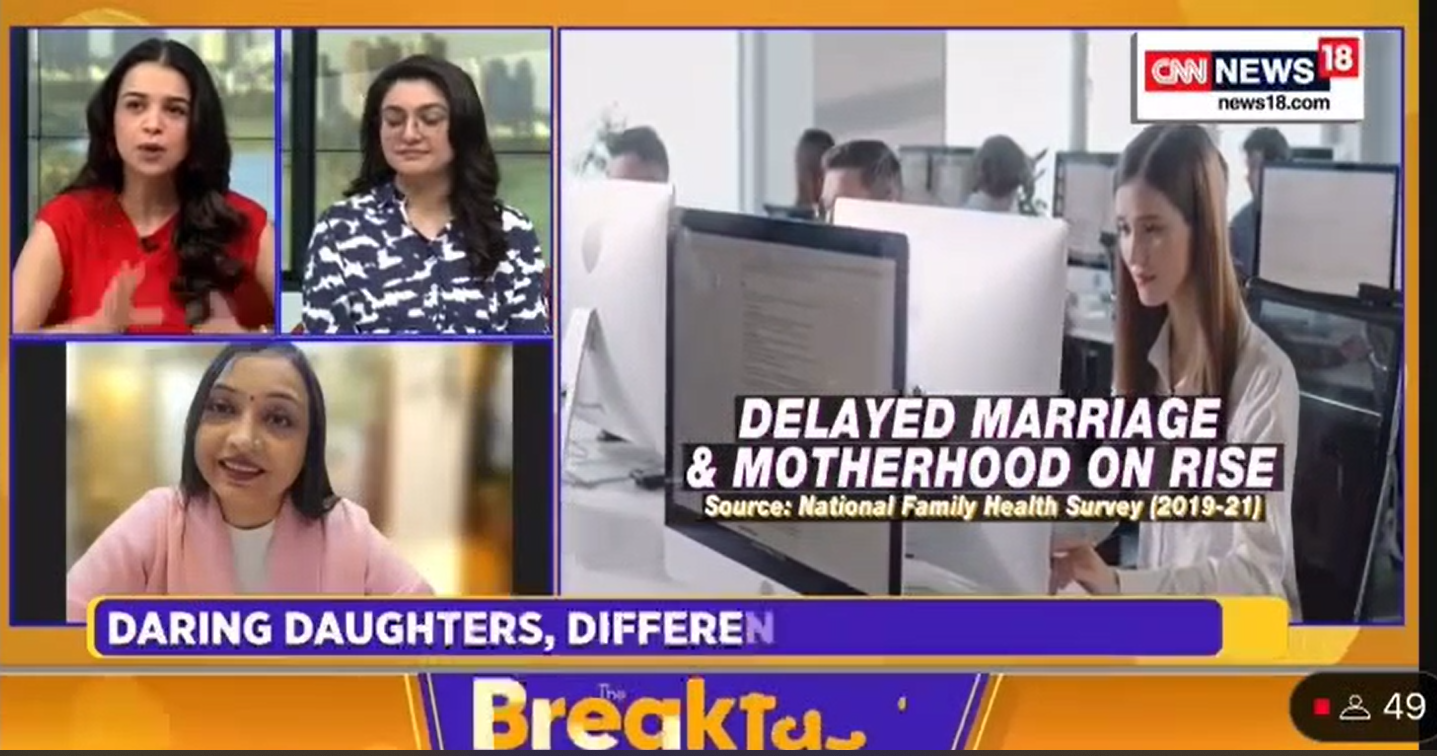 Dr. Vaishali Sharma on CNNNEWS18 : Delayed Marriage & Motherhood on the Rise